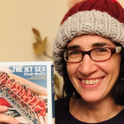 Victoria Vantoch showing her book.